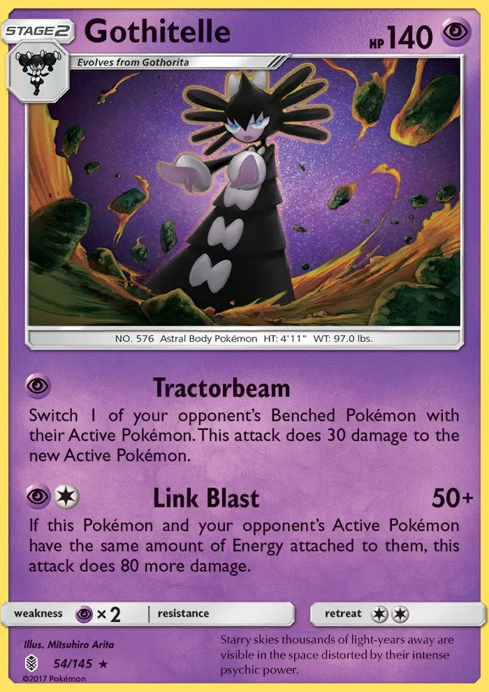 Gothitelle Rare Pokemon card #54 from Guardians Rising