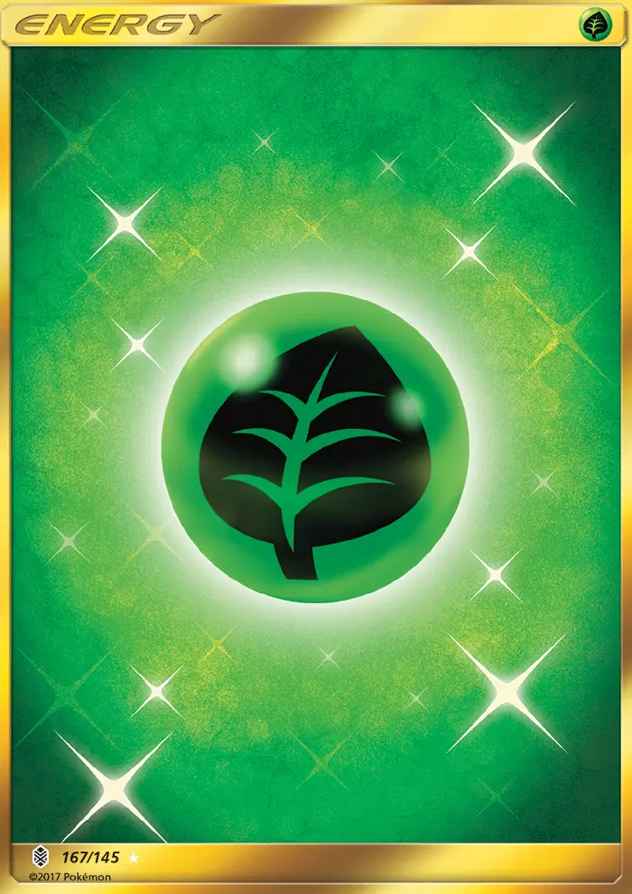 Grass Energy Secret Rare Pokemon card #167 from Guardians Rising