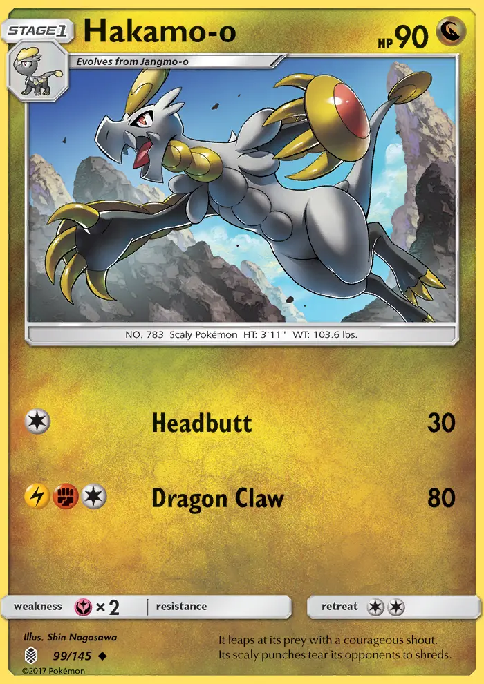 Hakamo-o Uncommon Pokemon card #99 from Guardians Rising