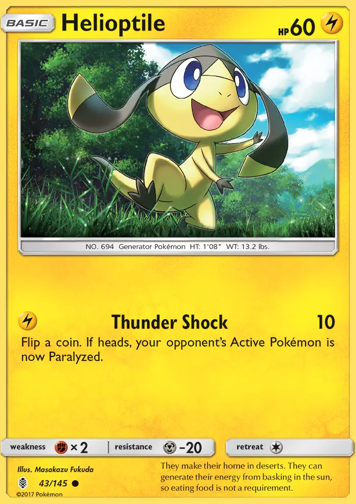Helioptile Common Pokemon card #43 from Guardians Rising