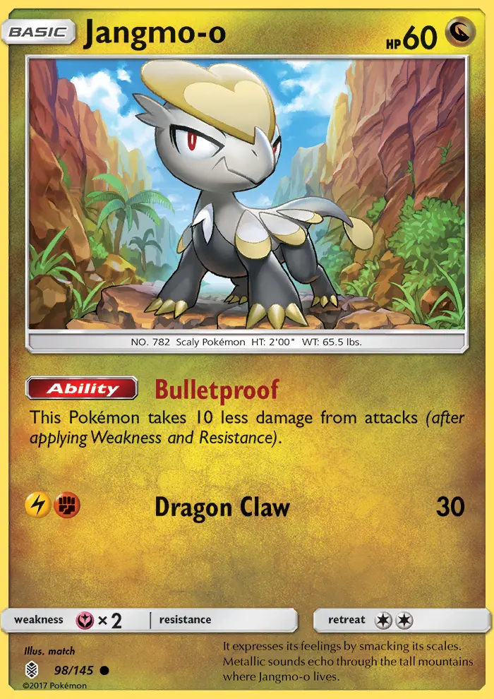 Jangmo-o Common Pokemon card #98 from Guardians Rising
