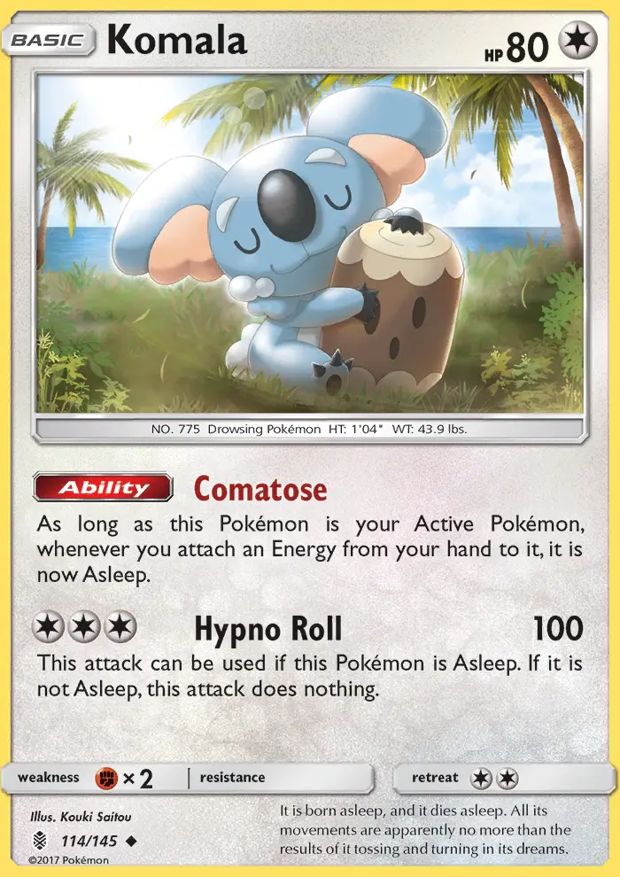 Komala Uncommon Pokemon card #114 from Guardians Rising