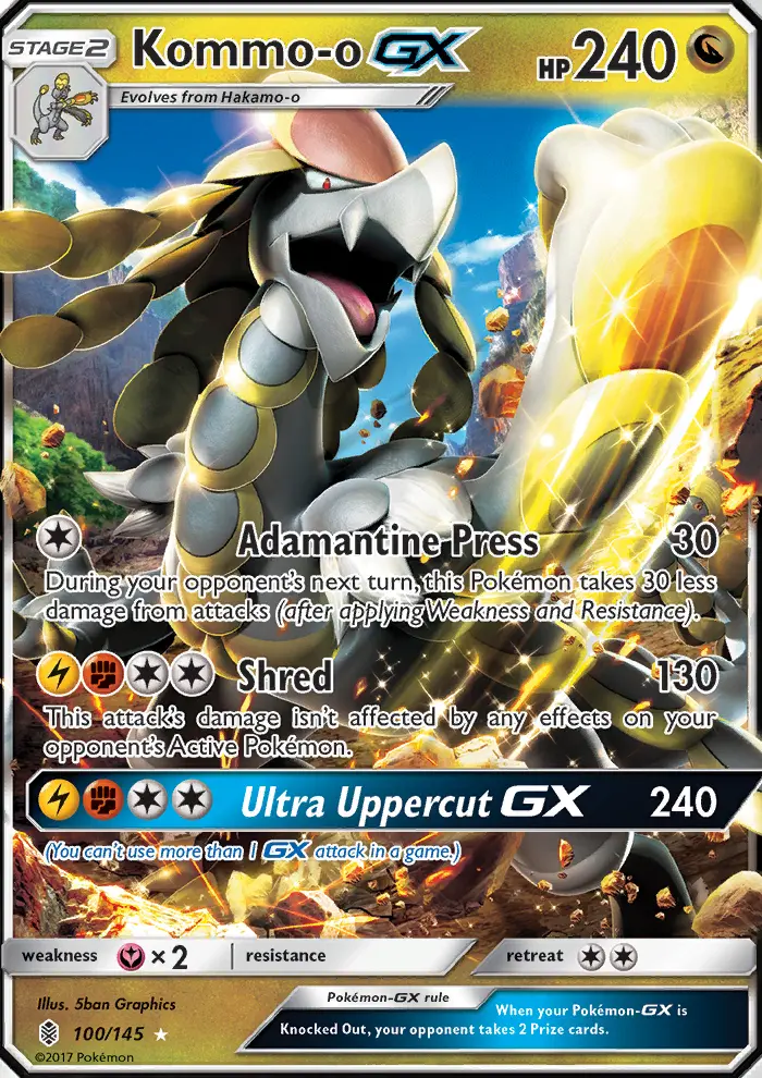 Kommo-o GX Ultra Rare Pokemon card #100 from Guardians Rising
