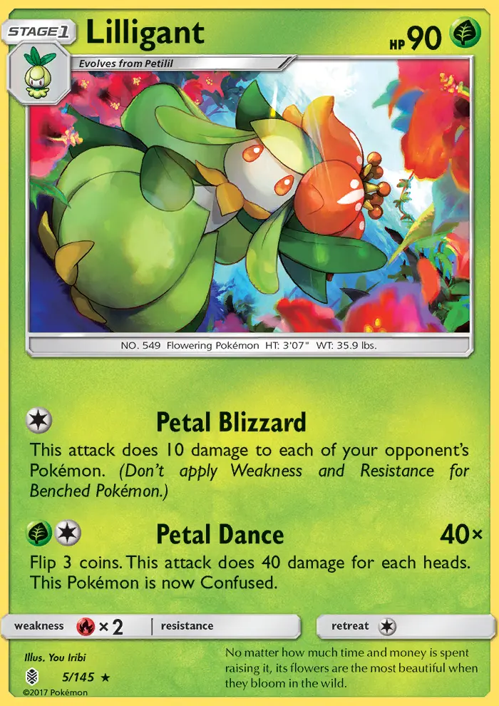 Lilligant Rare Pokemon card #5 from Guardians Rising