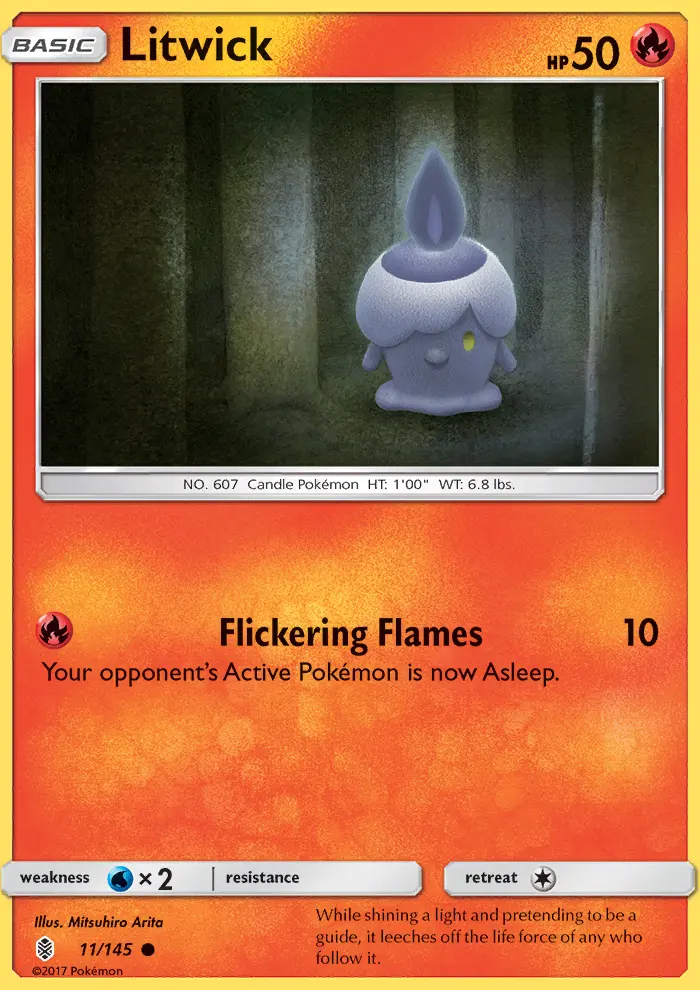 Litwick Common Pokemon card #11 from Guardians Rising