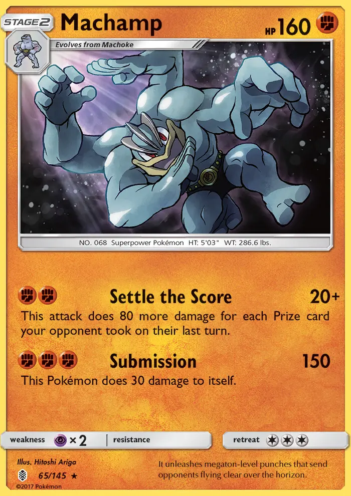 Machamp Rare Pokemon card #65 from Guardians Rising