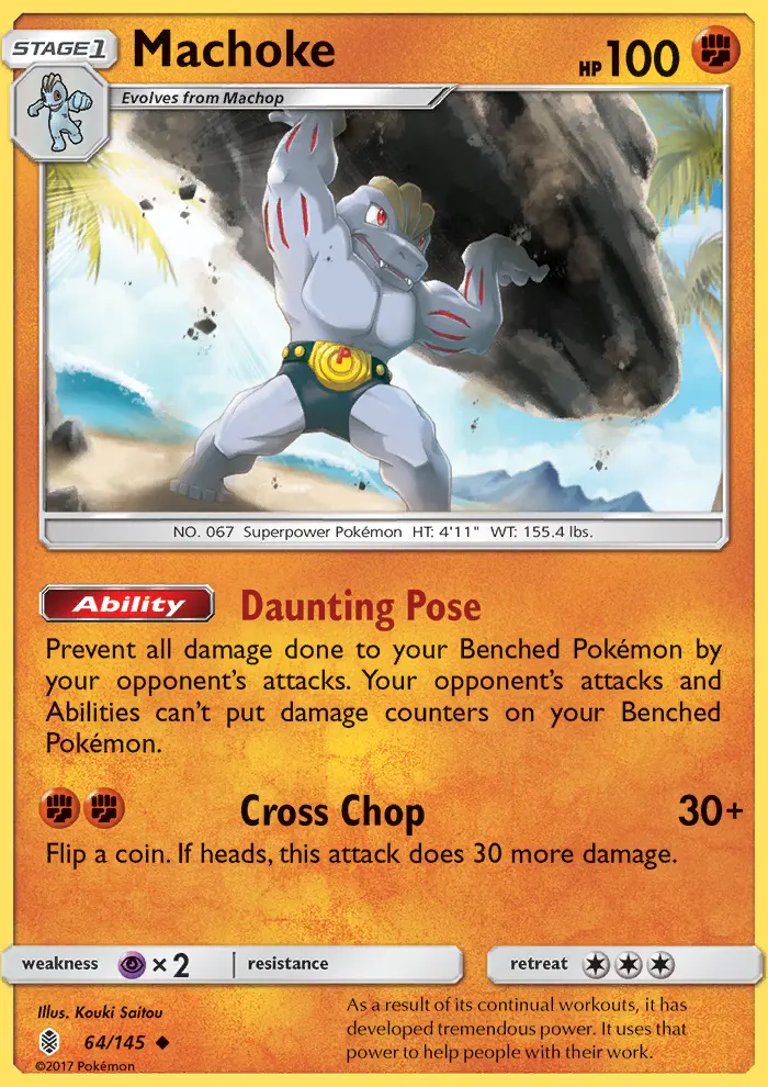 Machoke Uncommon Pokemon card #64 from Guardians Rising