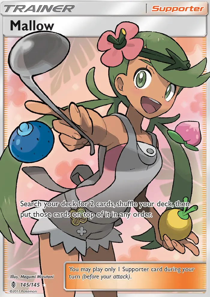 Mallow Ultra Rare Pokemon card #145 from Guardians Rising