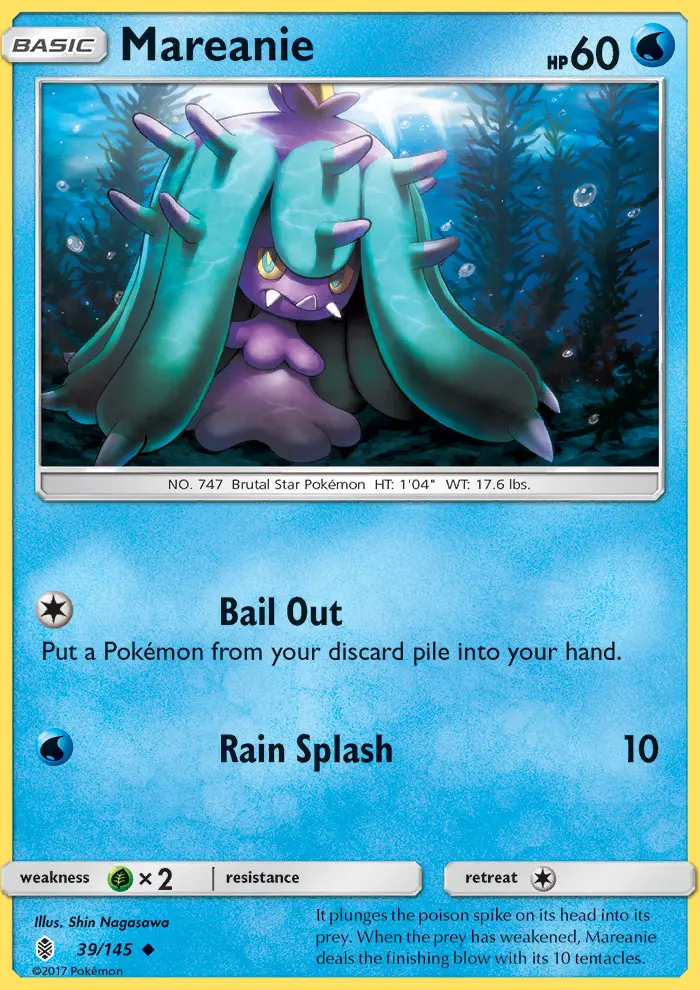 Mareanie Uncommon Pokemon card #39 from Guardians Rising