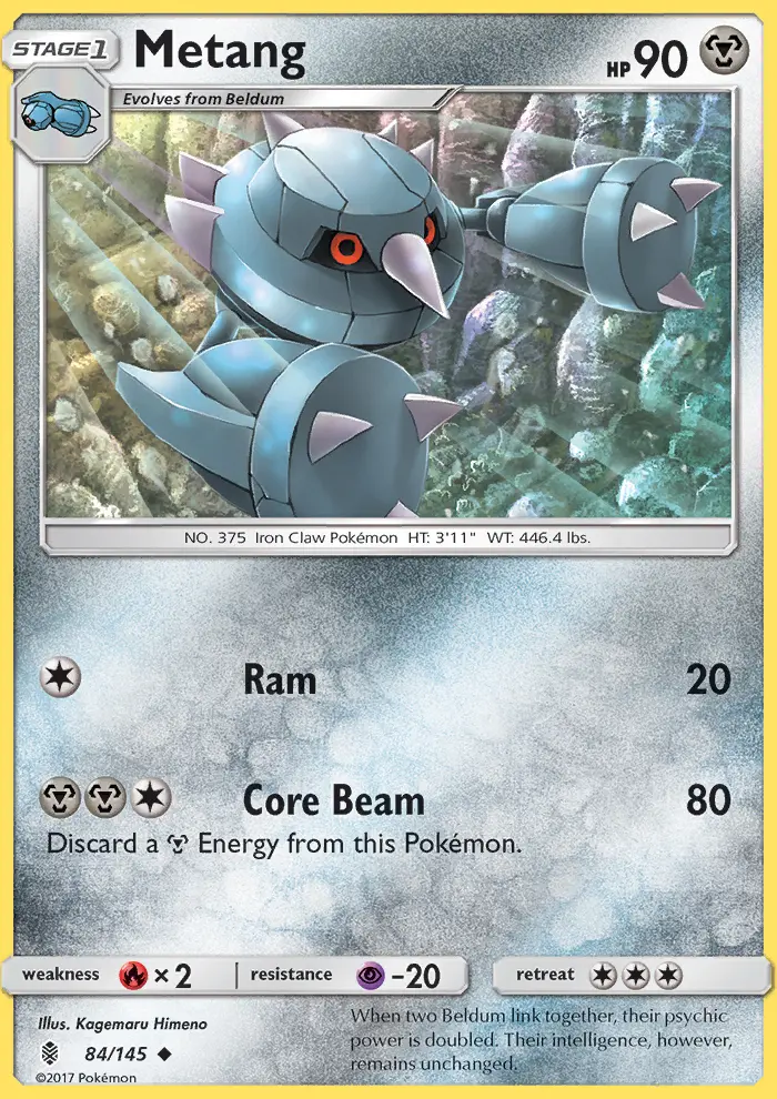 Metang Uncommon Pokemon card #84 from Guardians Rising