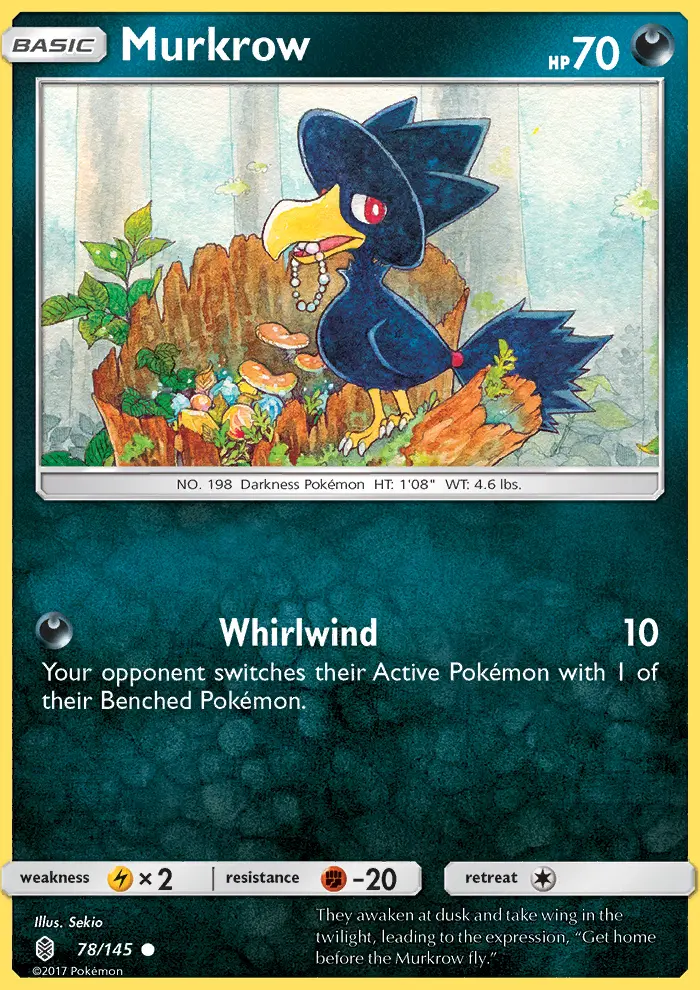 Murkrow Common Pokemon card #78 from Guardians Rising
