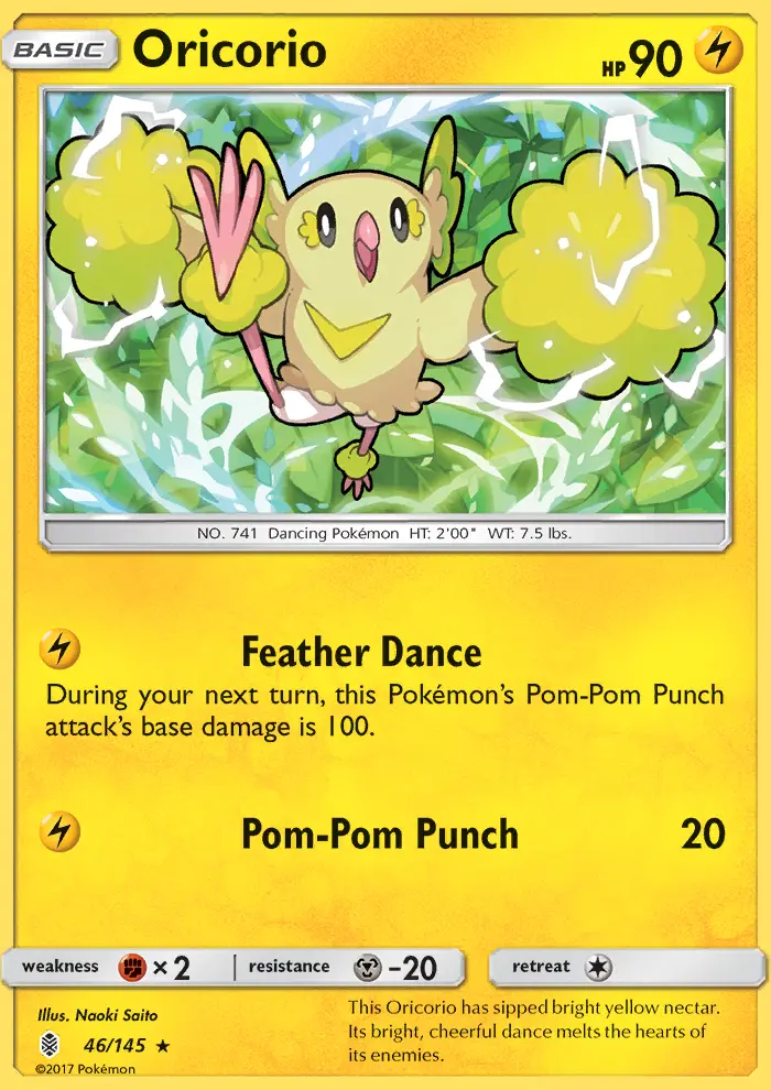 Oricorio Rare Pokemon card #46 from Guardians Rising