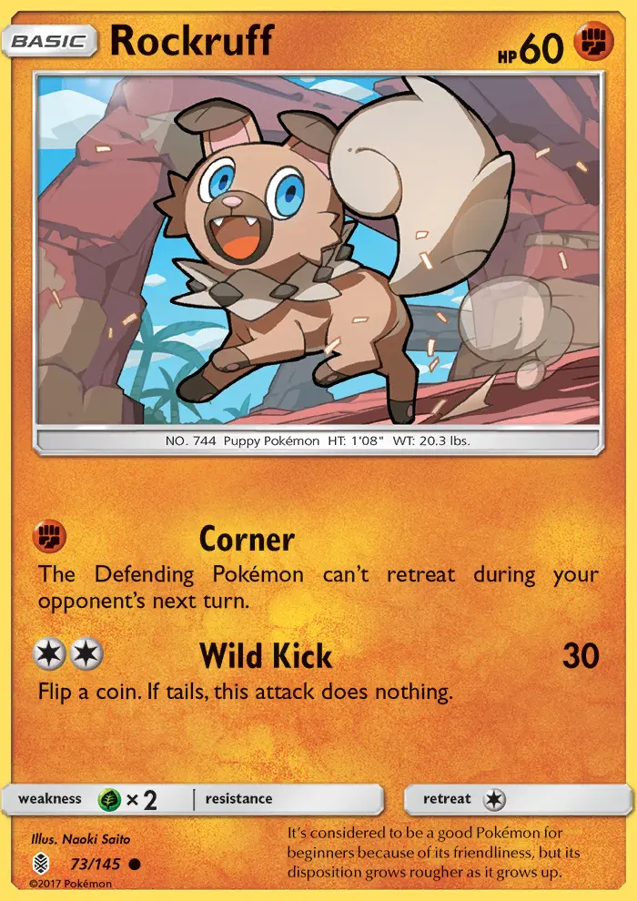 Rockruff Common Pokemon card #73 from Guardians Rising