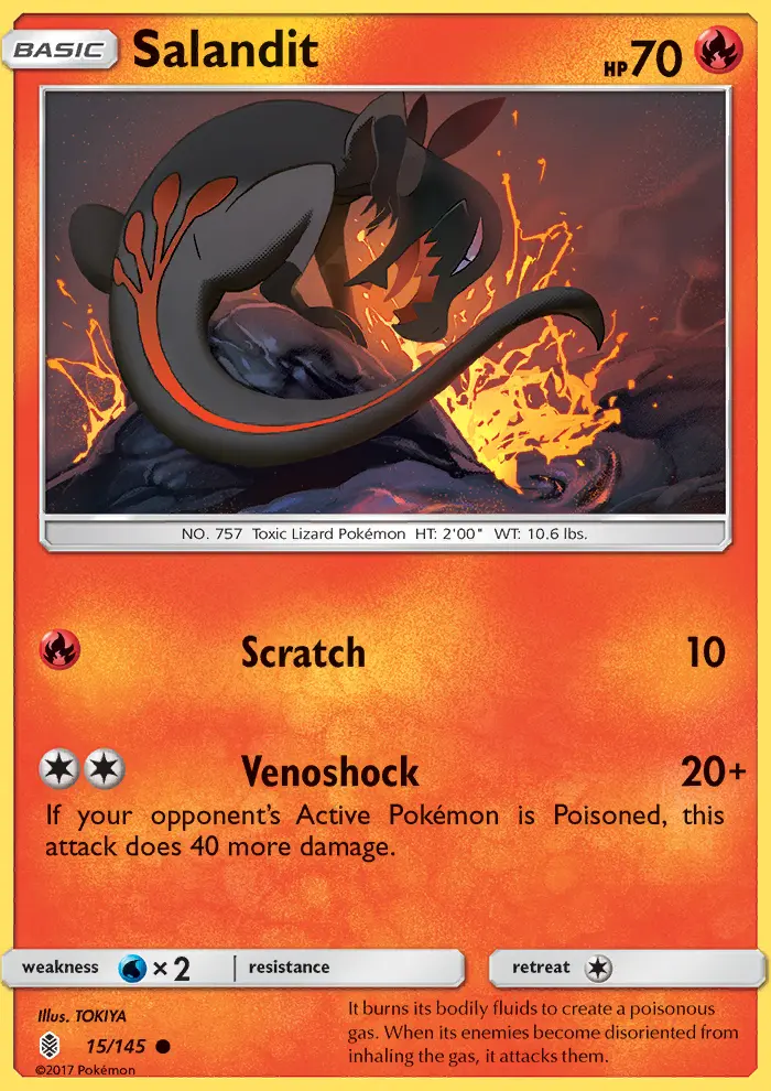 Salandit Common Pokemon card #15 from Guardians Rising