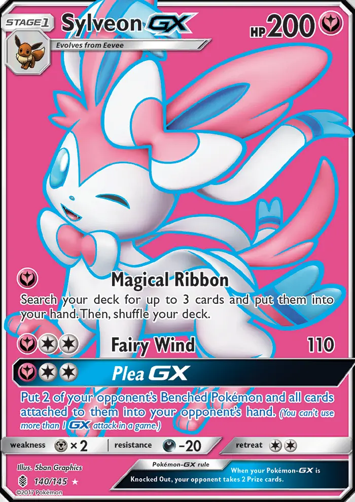 Sylveon GX Ultra Rare Pokemon card #140 from Guardians Rising