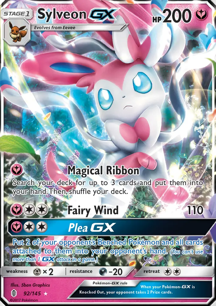 Sylveon GX Rare Pokemon card #92 from Guardians Rising