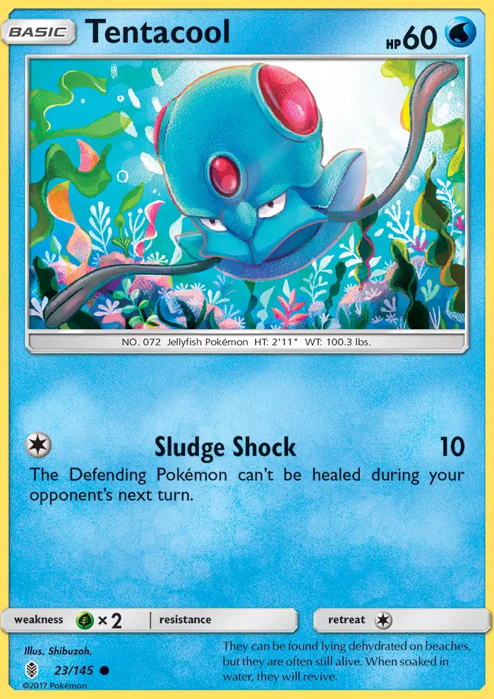 Tentacool Common Pokemon card #23 from Guardians Rising