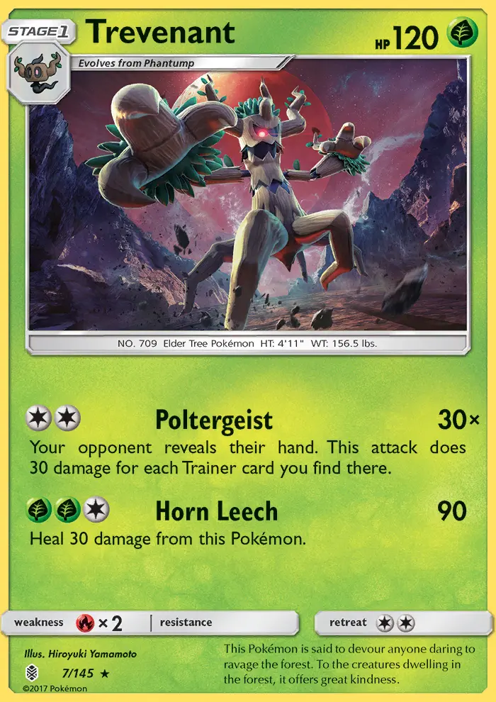 Trevenant Rare Pokemon card #7 from Guardians Rising