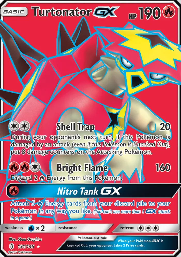 Turtonator GX Ultra Rare Pokemon card #131 from Guardians Rising