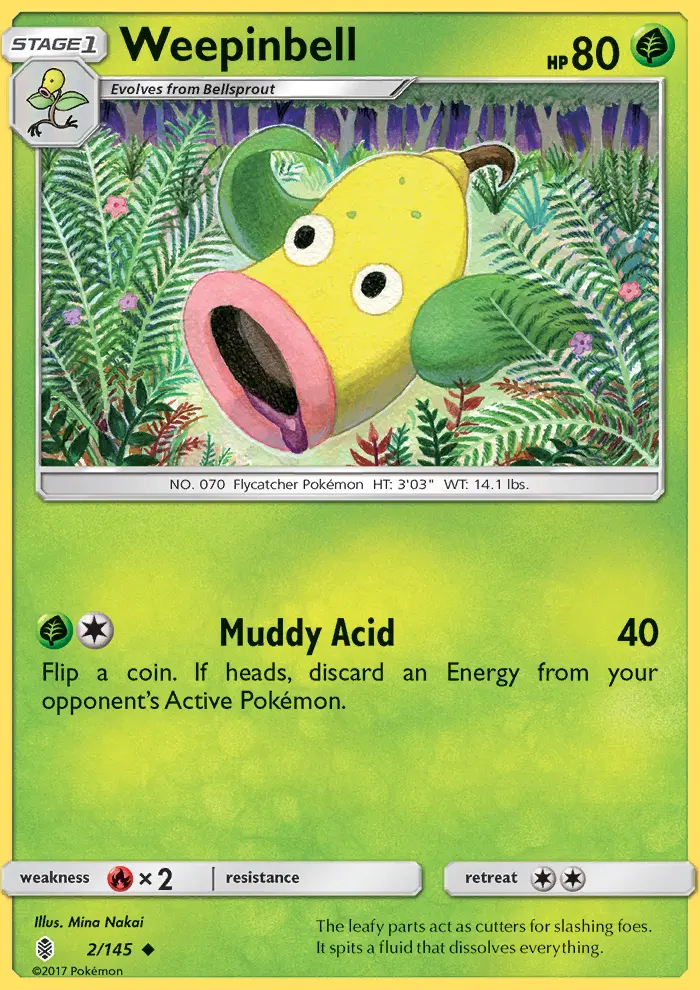 Weepinbell Uncommon Pokemon card #2 from Guardians Rising