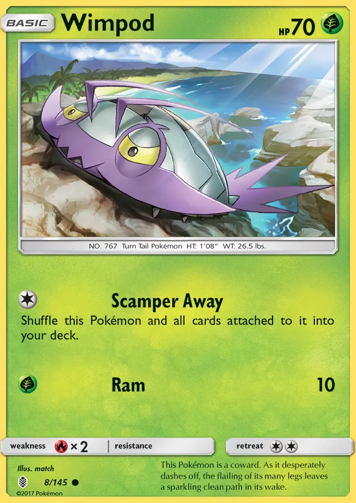 Wimpod Common Pokemon card #8 from Guardians Rising