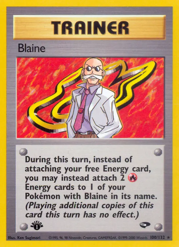 Blaine Rare Pokemon card #100 from Gym Challenge