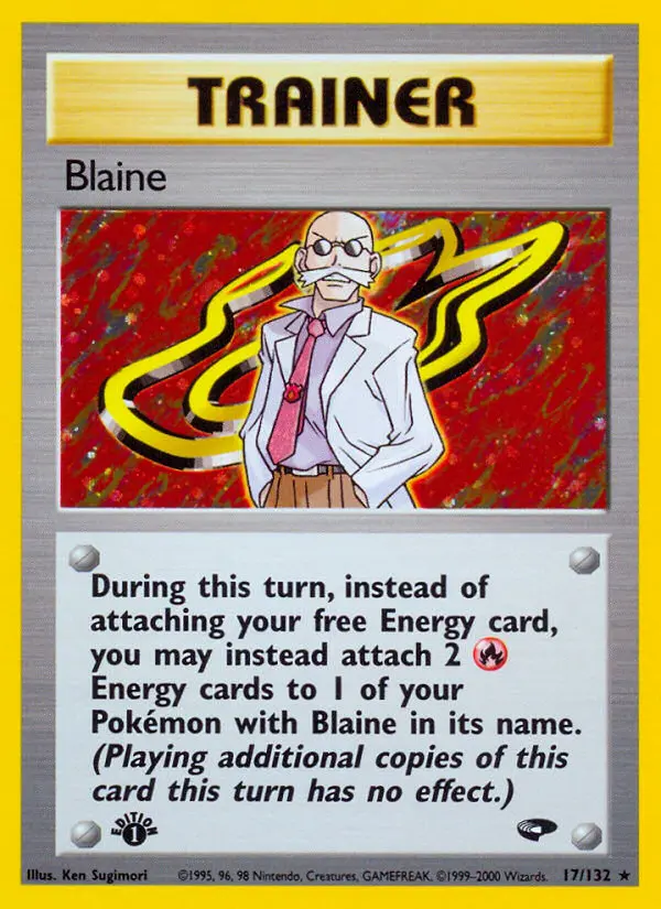 Blaine Rare Holo Pokemon card #17 from Gym Challenge