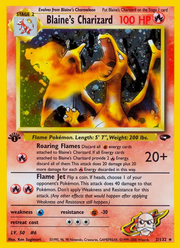 Blaine's Charizard Rare Holo Pokemon card #2 from Gym Challenge