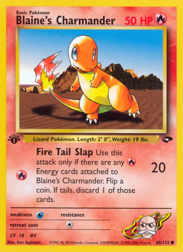 Blaine's Charmander Common Pokemon card #60 from Gym Challenge