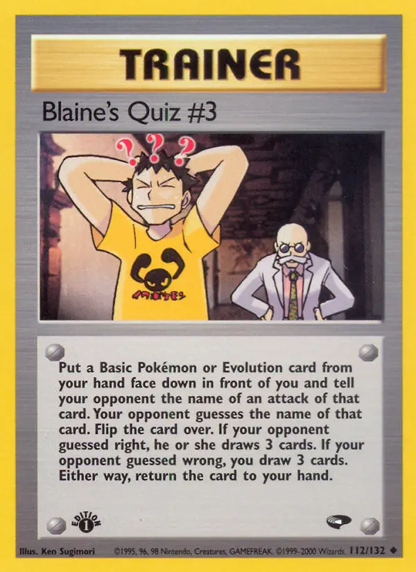 Blaine's Quiz #3 Uncommon Pokemon card #112 from Gym Challenge
