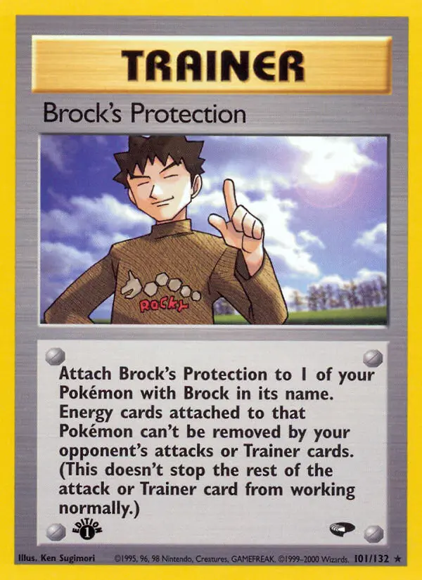 Brock's Protection Rare Pokemon card #101 from Gym Challenge