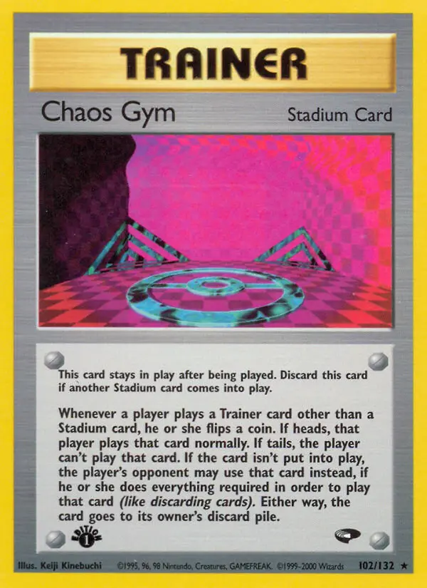 Chaos Gym Rare Pokemon card #102 from Gym Challenge