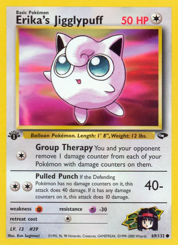 Erika's Jigglypuff Common Pokemon card #69 from Gym Challenge