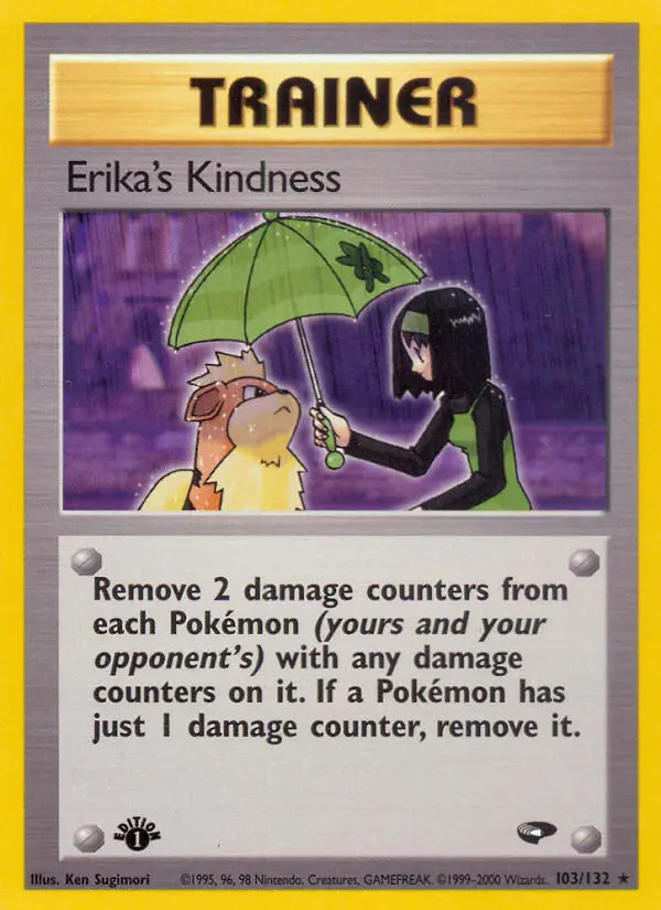 Erika's Kindness Rare Pokemon card #103 from Gym Challenge