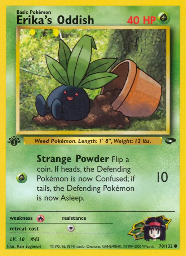 Erika's Oddish Common Pokemon card #70 from Gym Challenge