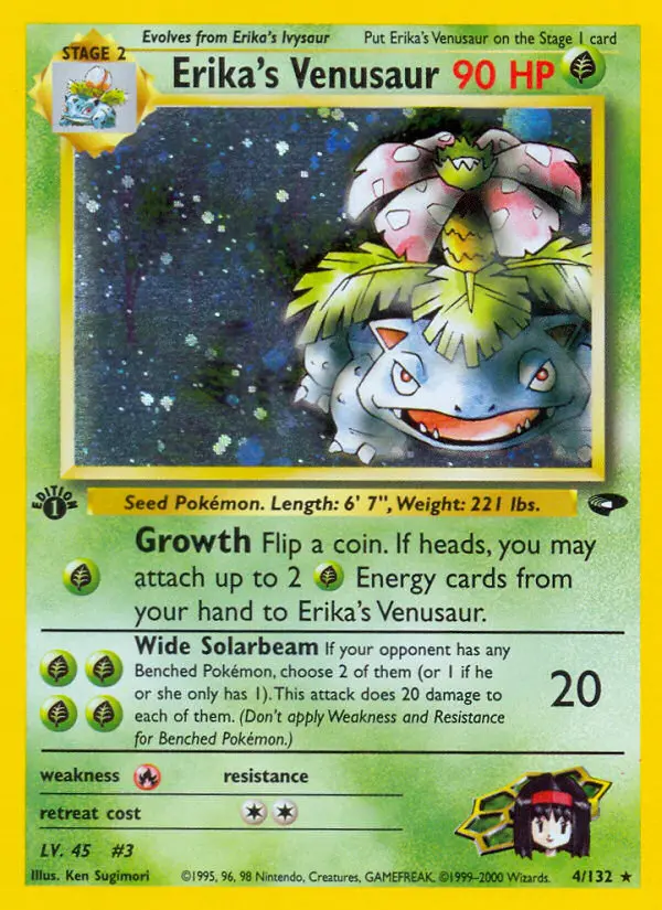 Erika's Venusaur Rare Holo Pokemon card #4 from Gym Challenge