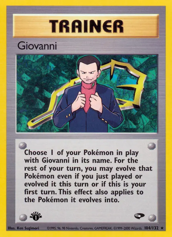 Giovanni Rare Pokemon card #104 from Gym Challenge