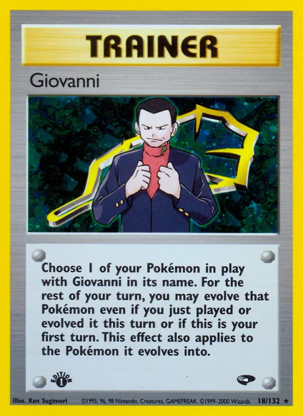 Giovanni Rare Holo Pokemon card #18 from Gym Challenge