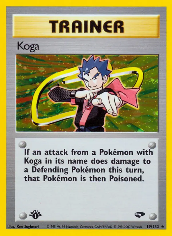 Koga Rare Holo Pokemon card #19 from Gym Challenge
