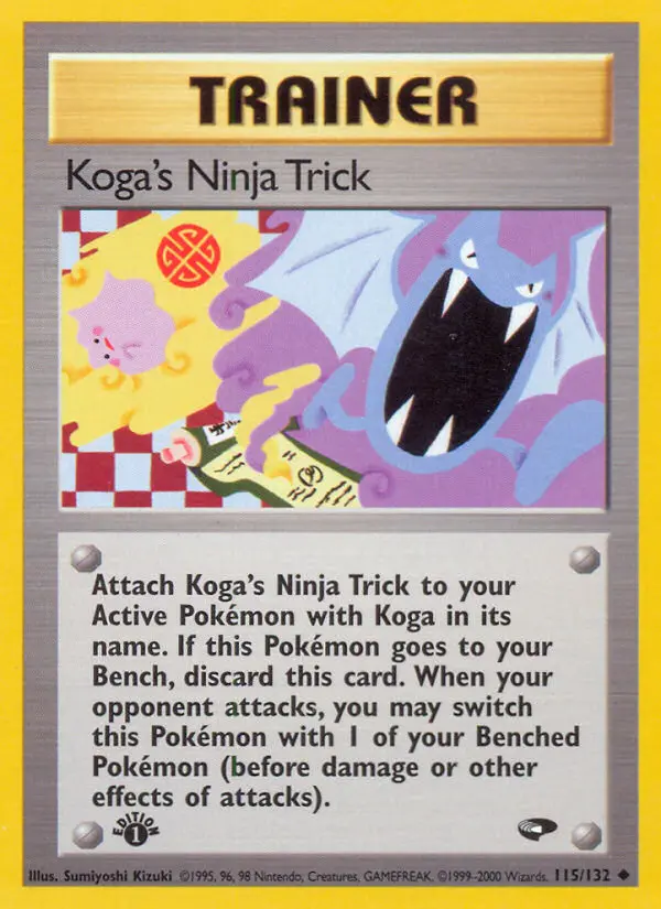 Koga's Ninja Trick Uncommon Pokemon card #115 from Gym Challenge