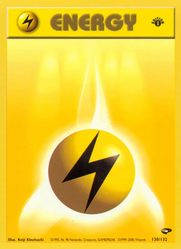 Lightning Energy Common Pokemon card #130 from Gym Challenge