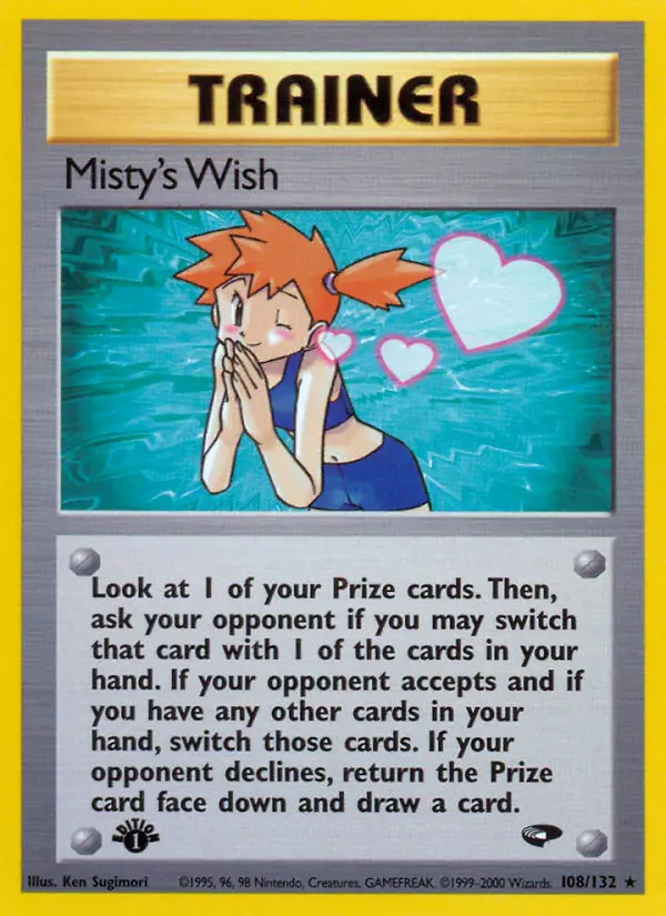 Misty's Wish Rare Pokemon card #108 from Gym Challenge