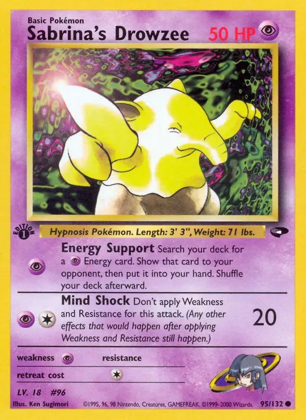 Sabrina's Drowzee Common Pokemon card #95 from Gym Challenge