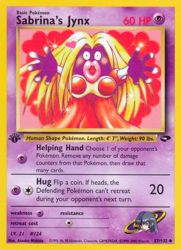 Sabrina's Jynx Uncommon Pokemon card #57 from Gym Challenge