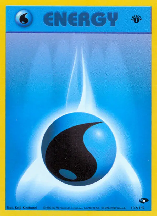 Water Energy Common Pokemon card #132 from Gym Challenge