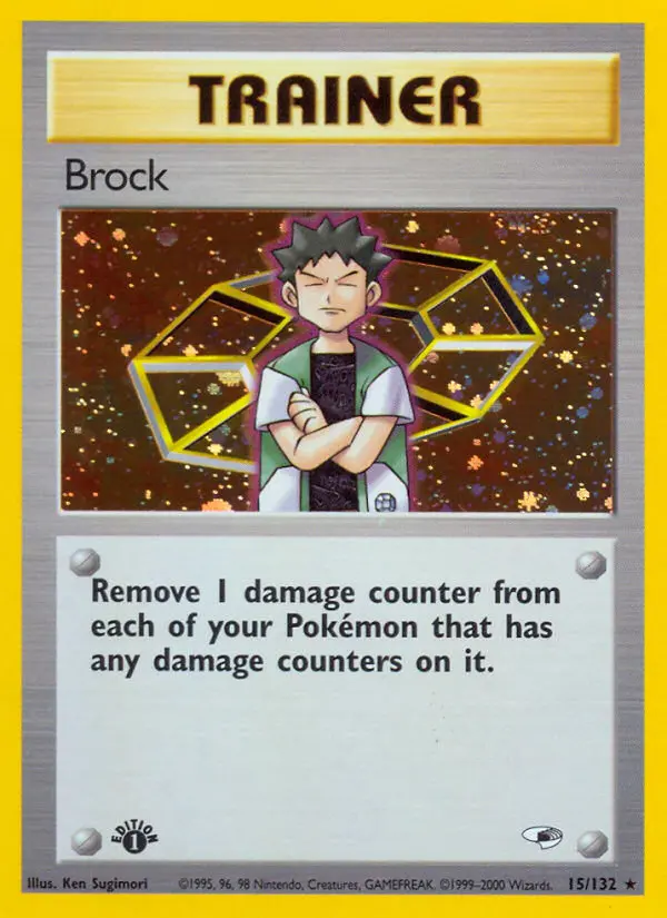 Brock Rare Holo Pokemon card #15 from Gym Heroes