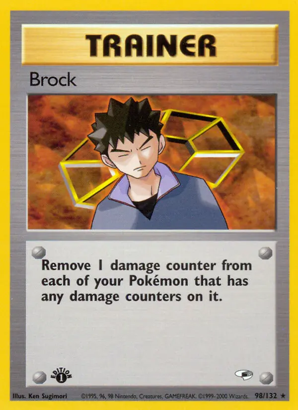 Brock Rare Pokemon card #98 from Gym Heroes
