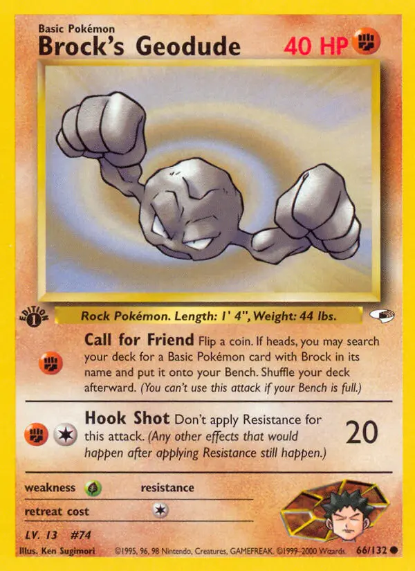 Brock's Geodude Common Pokemon card #66 from Gym Heroes