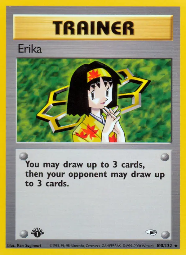Erika Rare Pokemon card #100 from Gym Heroes