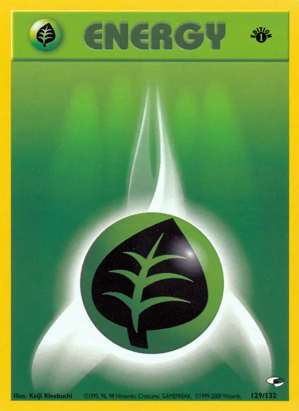 Grass Energy Common Pokemon card #129 from Gym Heroes